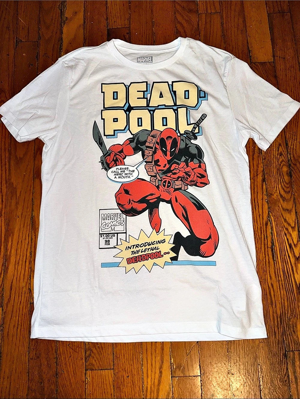 Marvel Deadpool New Mutants 98 Comic Cover Graphic T-Shirt New Mutants 98 Comic